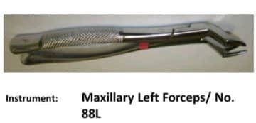 Oral surgery instruments-maxillary left forceps