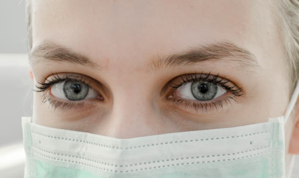 Closeup Photo Of Woman'S Eye Wearing Mask