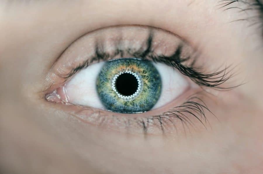 Person Showing Green And Black Eyelid Closeup Photography