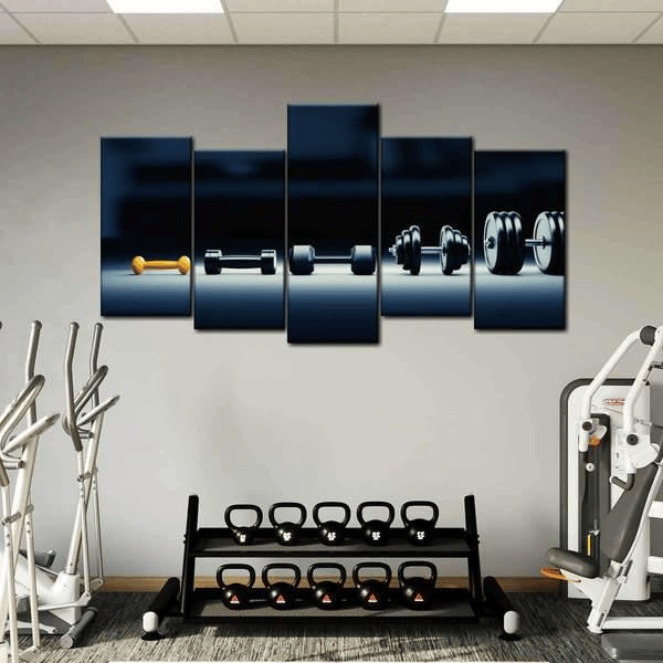 Gym Dumbbells Multi Panel Canvas Wall Art