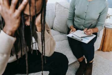 A Bipolar Patient At A Therapy Session