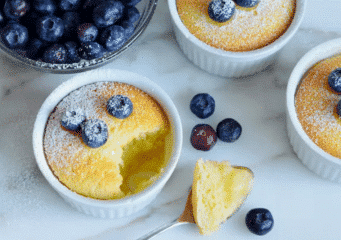 making lemon pudding cakes - Healthsoothe