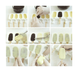 making cakesicles: Paint White Chocolate into Popsicle Molds - Healthsoothe