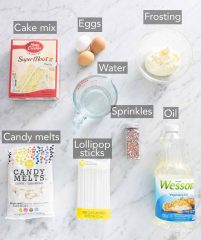 ingredients for making cakesicle