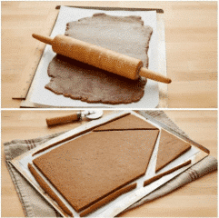 making mini gingerbread houses: cutting the cookies - Healthsoothe