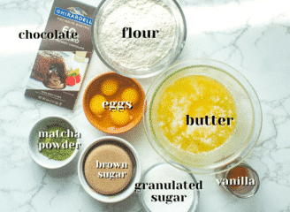 ingredients for making Matcha Brownie - Healthsoothe