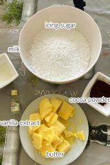 ingredients for chocolate buttercream in cadbury creme cupcakes - Healthsoothe