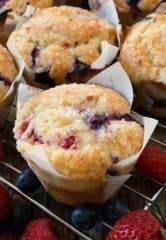 How to Make Bakery Style Mixed Berry Muffins - Healthsoothe