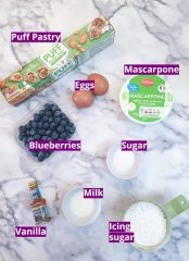 Ingredients for Blueberry Danish with Mascarpone - Healthsoothe