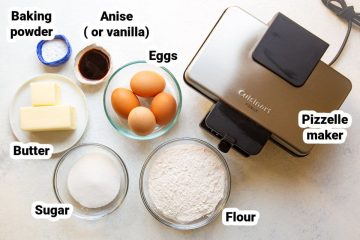 Ingredients for Pizzelles - Healthsoothe