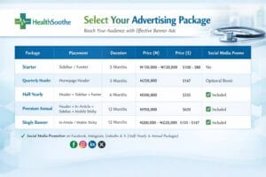 Healthsoothe advertising banner